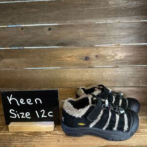 New Little Kids Keen Newport Black Suede Fur Trimmed Outdoor‎ Shoes Size 12 C